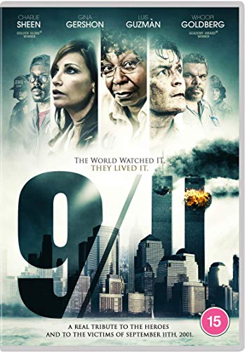 9/11 DVD cover featuring portraits and a city skyline with burning towers.