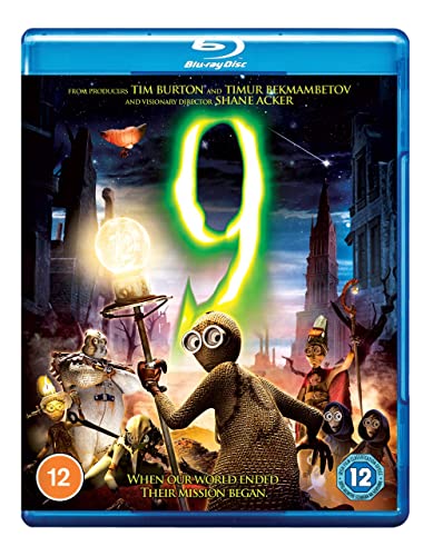9" Blu-ray cover featuring stitched dolls in a post-apocalyptic cityscape.