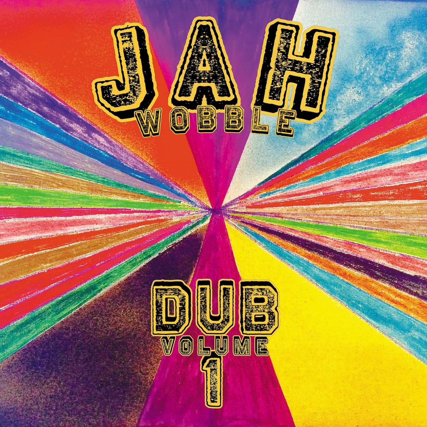 Album cover featuring Jah Wobble Dub Volume 1 text over a colorful radial pattern.