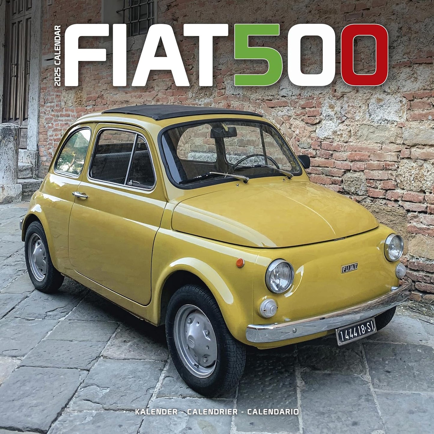 Fiat 500 Calendar 2025 Square Car Wall Calendar - 16 Month