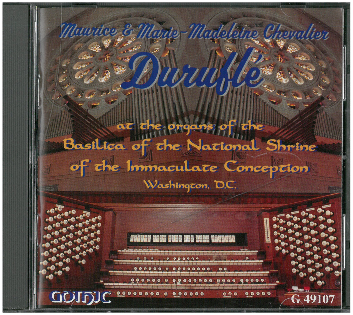 CD cover for "Durufle" featuring a large pipe organ interior.