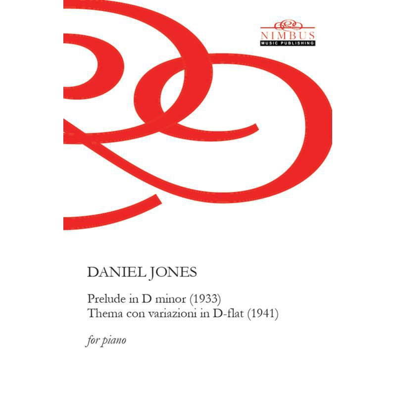 CD cover for Daniel Jones' "Prelude In D Minor" with red abstract design.
