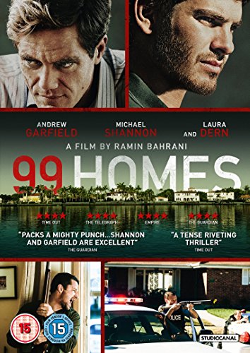 DVD cover for "99 Homes" with close-ups and scenes from the film.