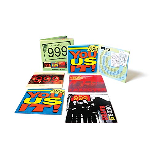 A 999 band box set with CD cases, booklets, and album art on white background.