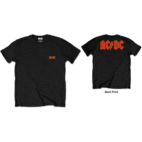 AC/DC Unisex T-Shirt: Logo (Back Print/Retail Pack)