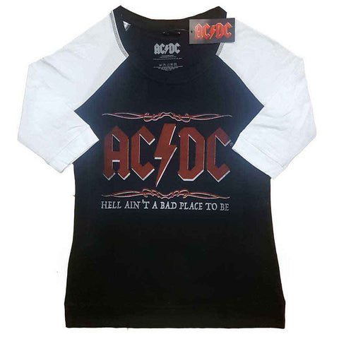 AC/DC Ladies Raglan T-Shirt: Hell Ain't A Bad Place