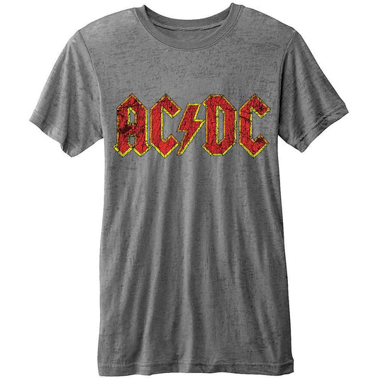 AC/DC Unisex Burnout T-Shirt: Classic Logo