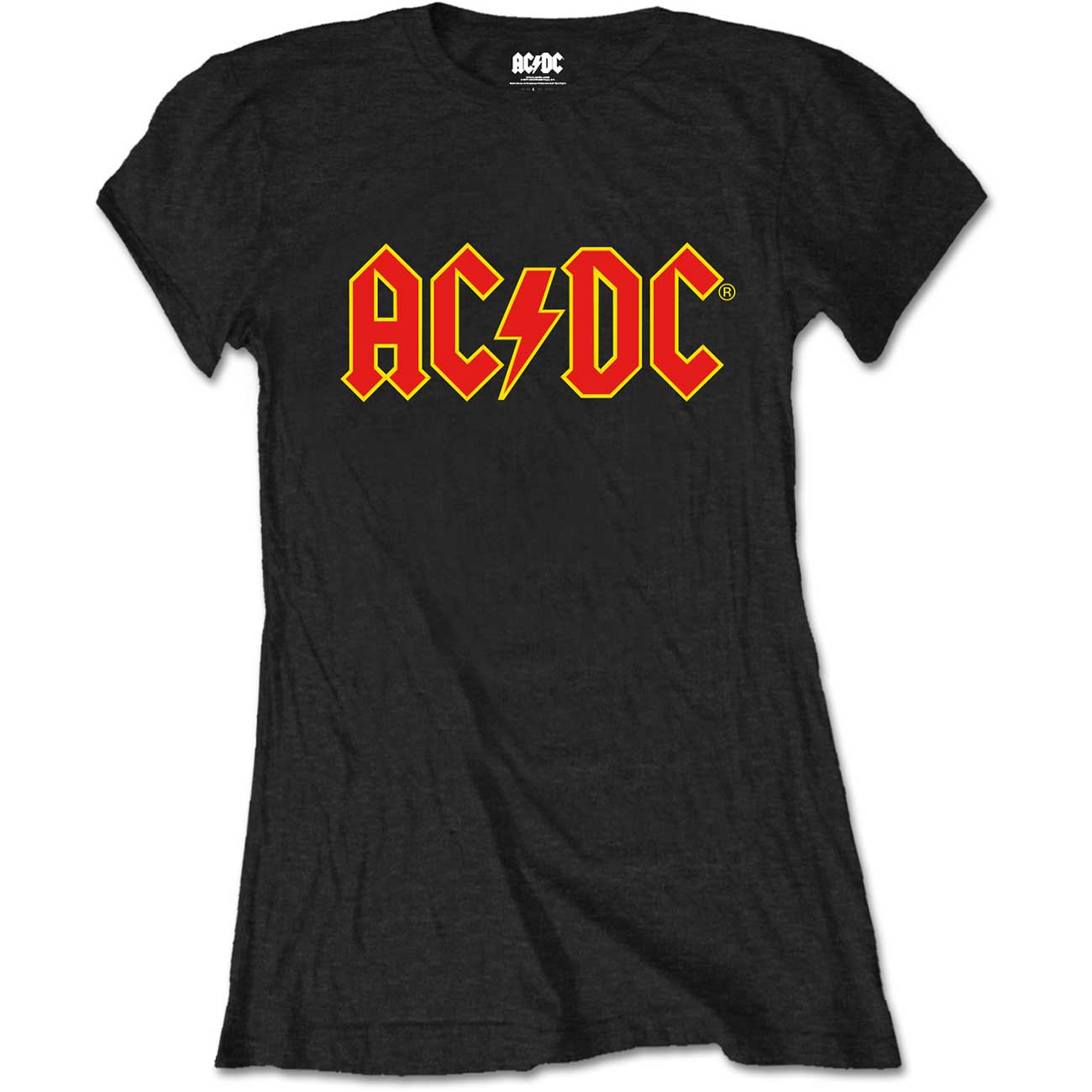 AC/DC Ladies T-Shirt Logo (Retail Pack) White