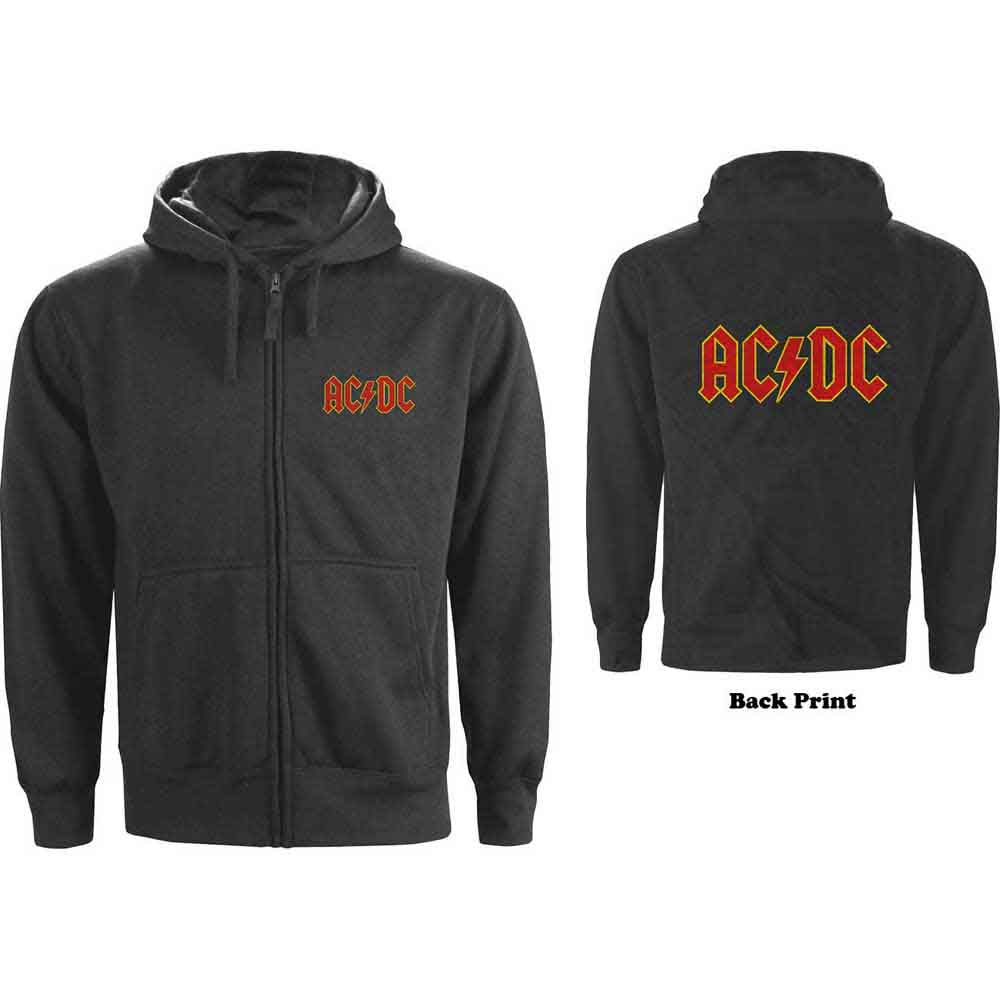 AC/DC Unisex Zipped Hoodie: Logo