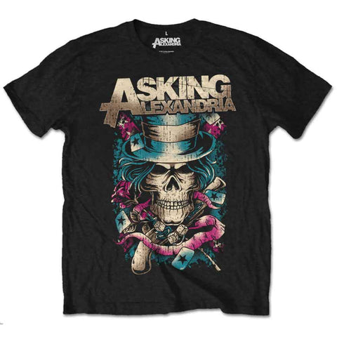 Asking Alexandria Unisex T-Shirt: Hat Skull (Retail Pack)