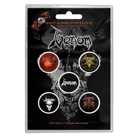 Band Monkey Venom Button Badge Pack Black Metal