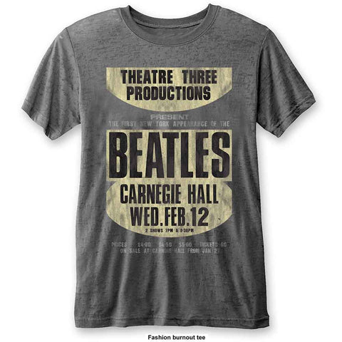 The Beatles Unisex T-Shirt: Carnegie Hall Burnout