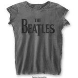 The Beatles Ladies T-Shirt: Drop T Logo Burnout