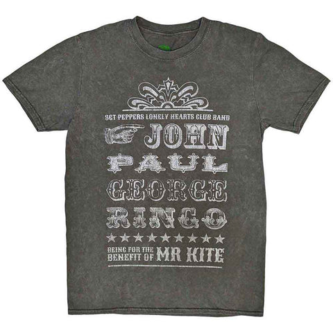 The Beatles Unisex T-Shirt: Mr Kite Snow Wash (Wash Collection)