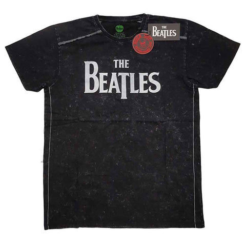 The Beatles Unisex T-Shirt: Drop T Logo Snow Wash (Wash Collection)