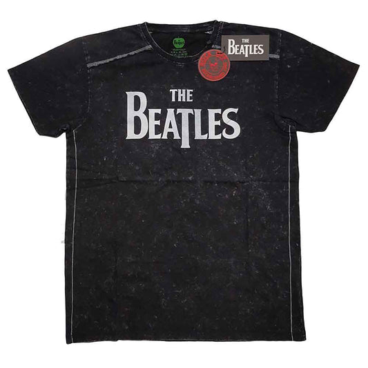 The Beatles Unisex T-Shirt: Drop T Logo Snow Wash