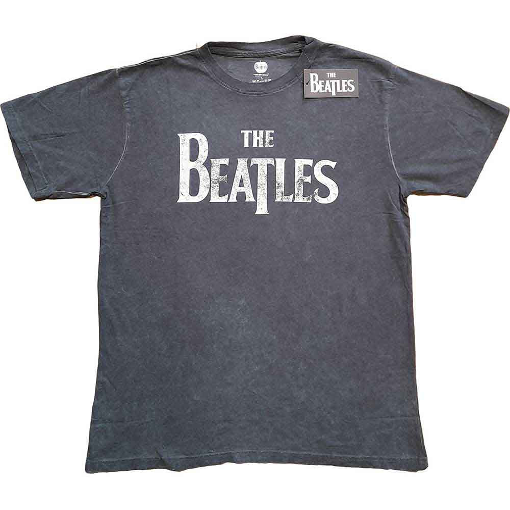 The Beatles Unisex T-Shirt: Drop T Logo Snow Wash