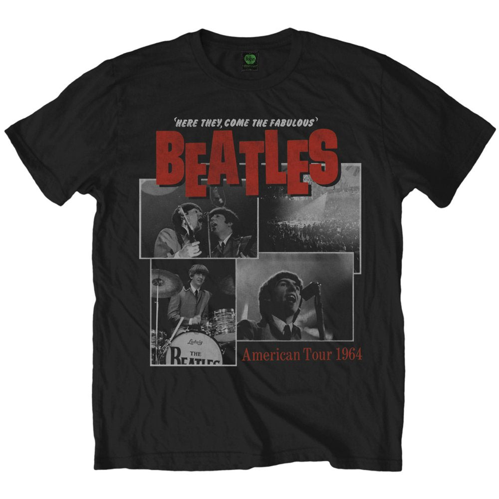 The Beatles Men's Here They Come Short Sleeve T-Shirt, Black, XX-Large