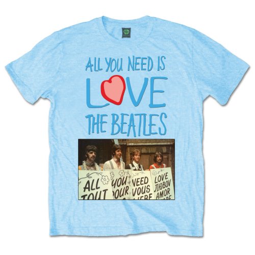The Beatles Men's AYNIL Playcards Short Sleeve T-Shirt, Blue, XX-Large
