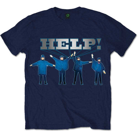 The Beatles Unisex T-Shirt: HELP! Silver Logo