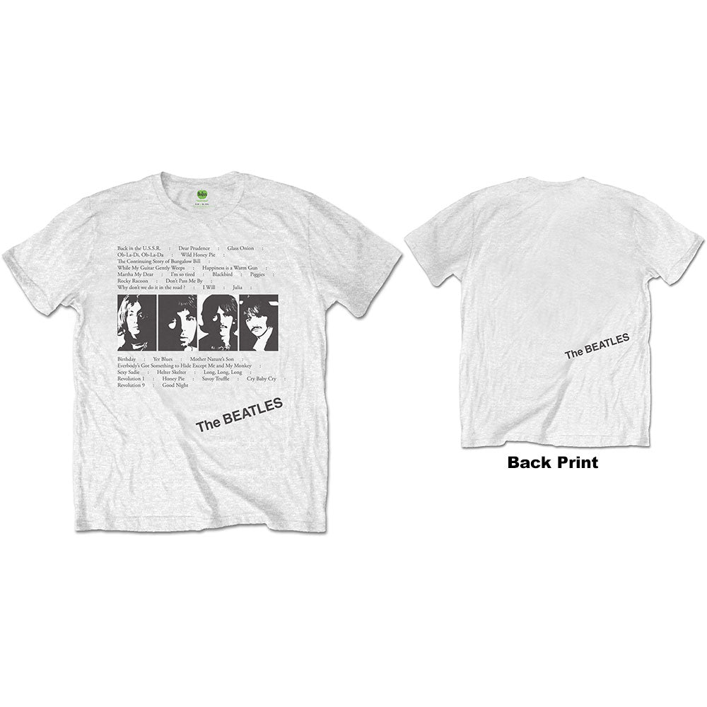The Beatles Unisex T-Shirt: White Album Tracks