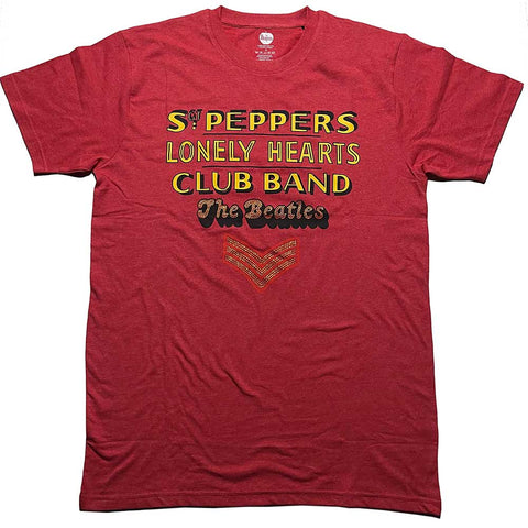 The Beatles Unisex T-Shirt: Sgt Pepper Stacked Crystals (Embellished)