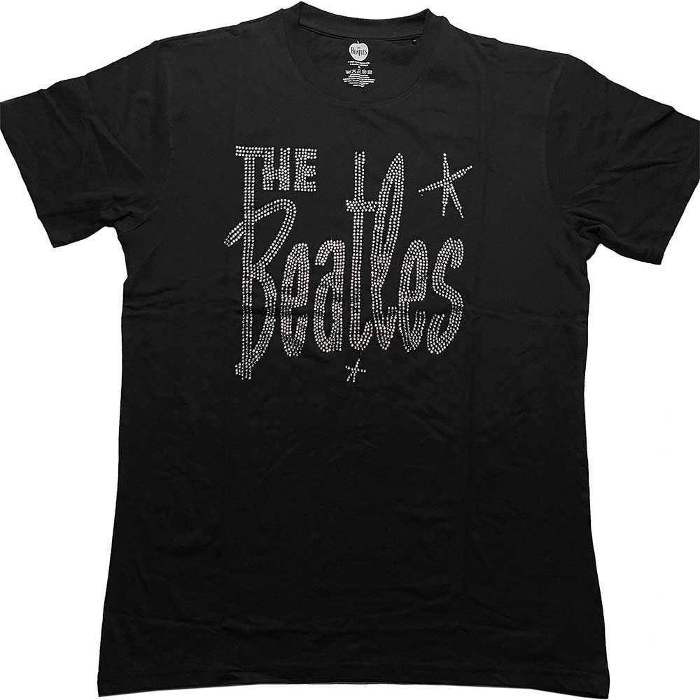The Beatles Unisex T-Shirt: Retro Logo Crystals