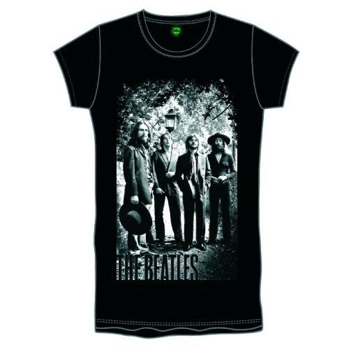 The Beatles Women's Tittenhurst Lampost Silver Foil T-Shirt, Black, X-Large
