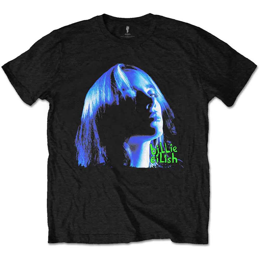 Billie Eilish Unisex T-Shirt: Neon Shadow Blue (X-Large)