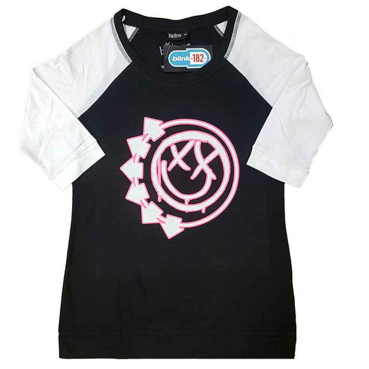 Blink-182 Ladies Raglan T-Shirt: Six Arrow Smile