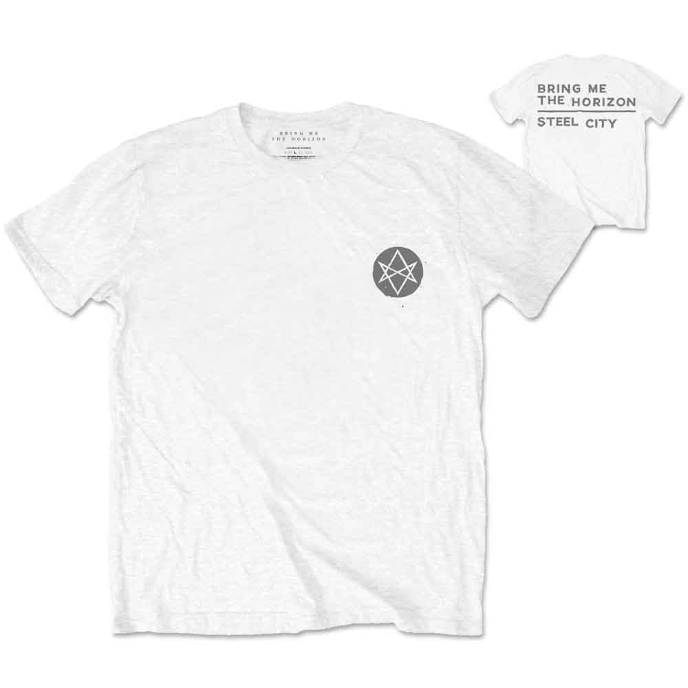 Bring Me The Horizon Men's Distorted T-Shirt, White, Medium