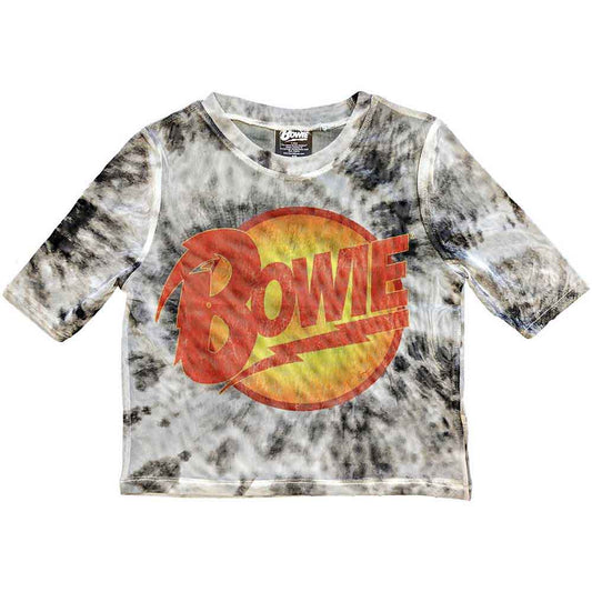 David Bowie Ladies Crop Top: Diamond Dogs Logo