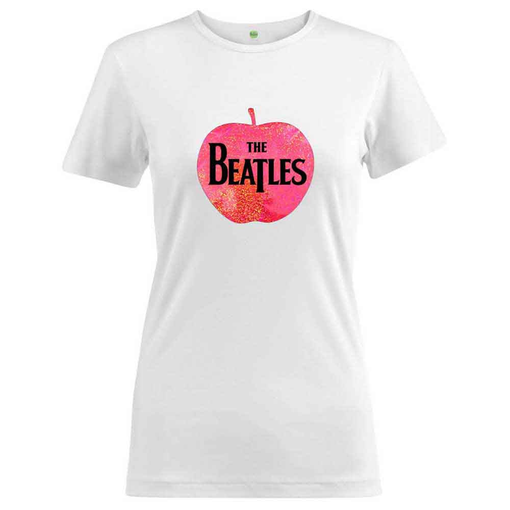 The Beatles Ladies T-Shirt: Apple Pink Sparkle Gel