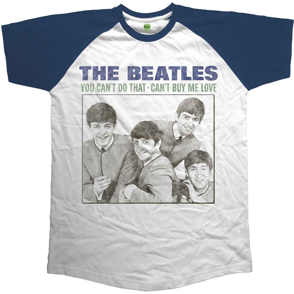 The Beatles Men's Ycdt Cbml Raglan T-Shirt, Blue (Navy), XX-Large