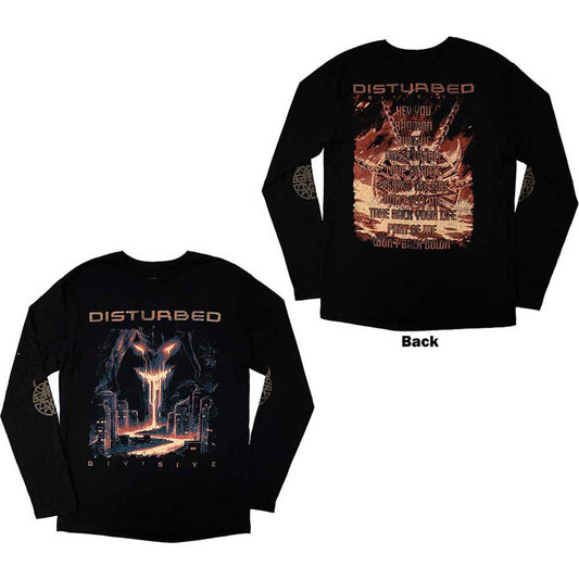 Disturbed Unisex Long Sleeve T-Shirt: European Tour '23 Divisive