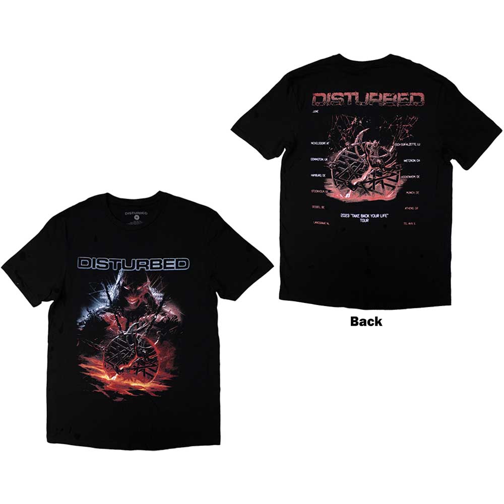 Disturbed Unisex T-Shirt: European Tour '23 Medallion