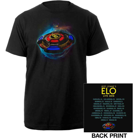 ELO Unisex T-Shirt: 2018 Tour Logo (Ex-Tour & Back Print)