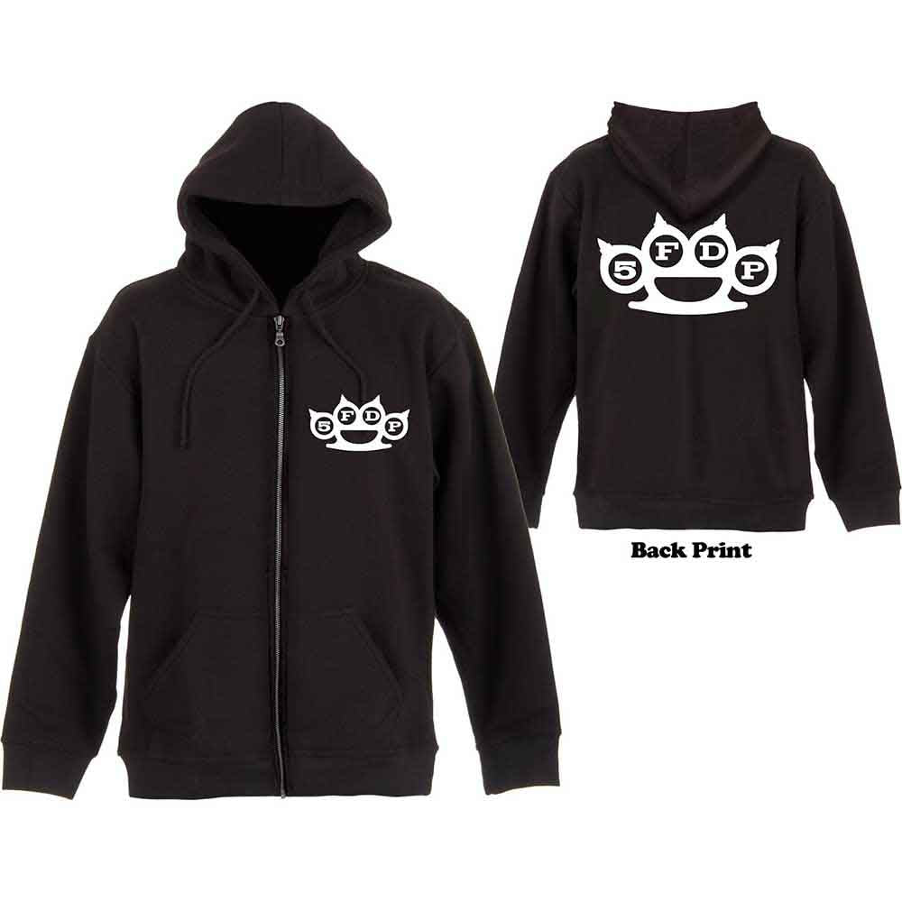 Five Finger Death Punch Unisex Zipped Hoodie: Knuckles