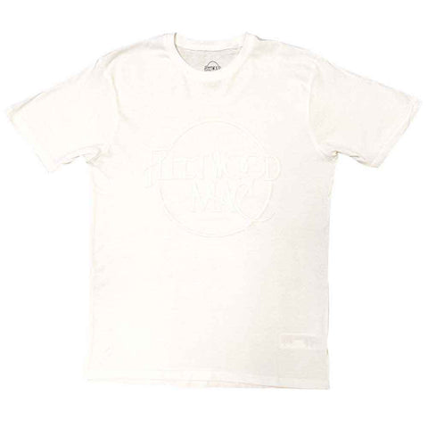 Fleetwood Mac Unisex Hi-Build T-Shirt: Classic Logo (White-On-White)