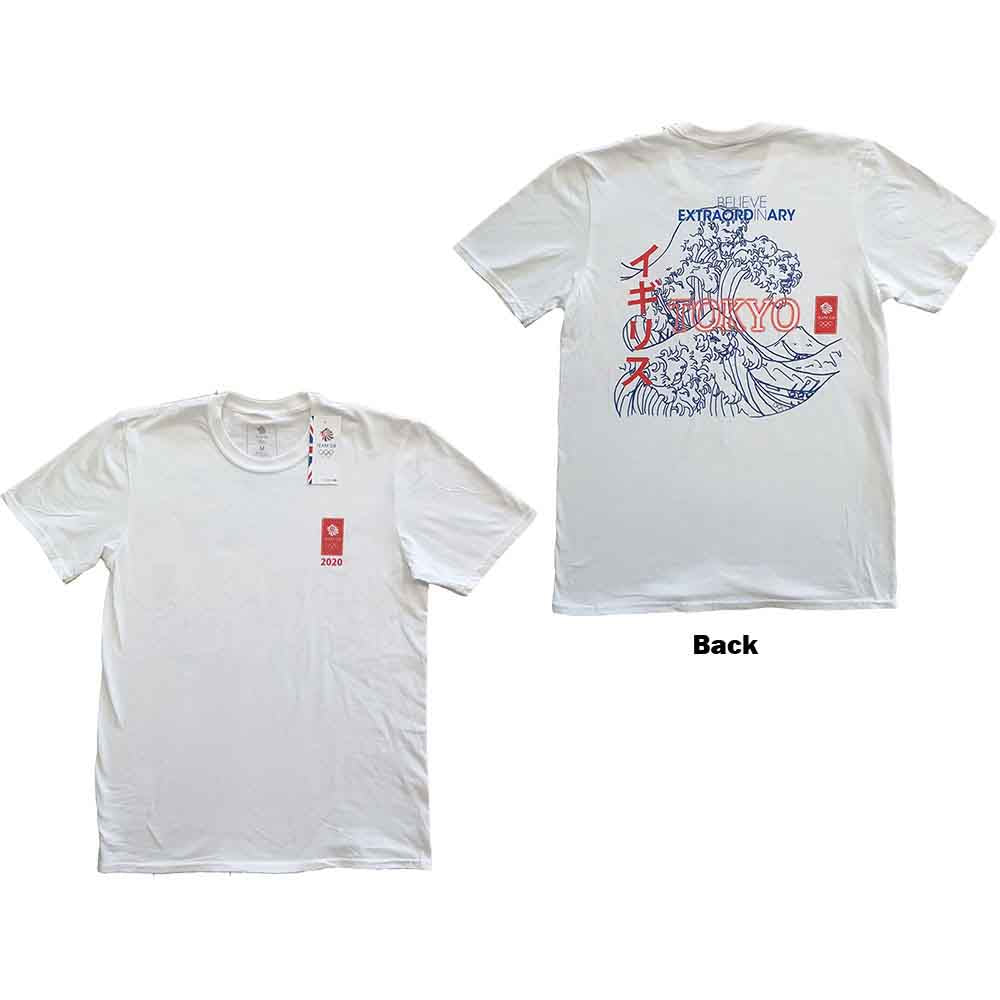 Team GB Unisex T-Shirt: Crashing Waves (Back Print) (XX-Large)