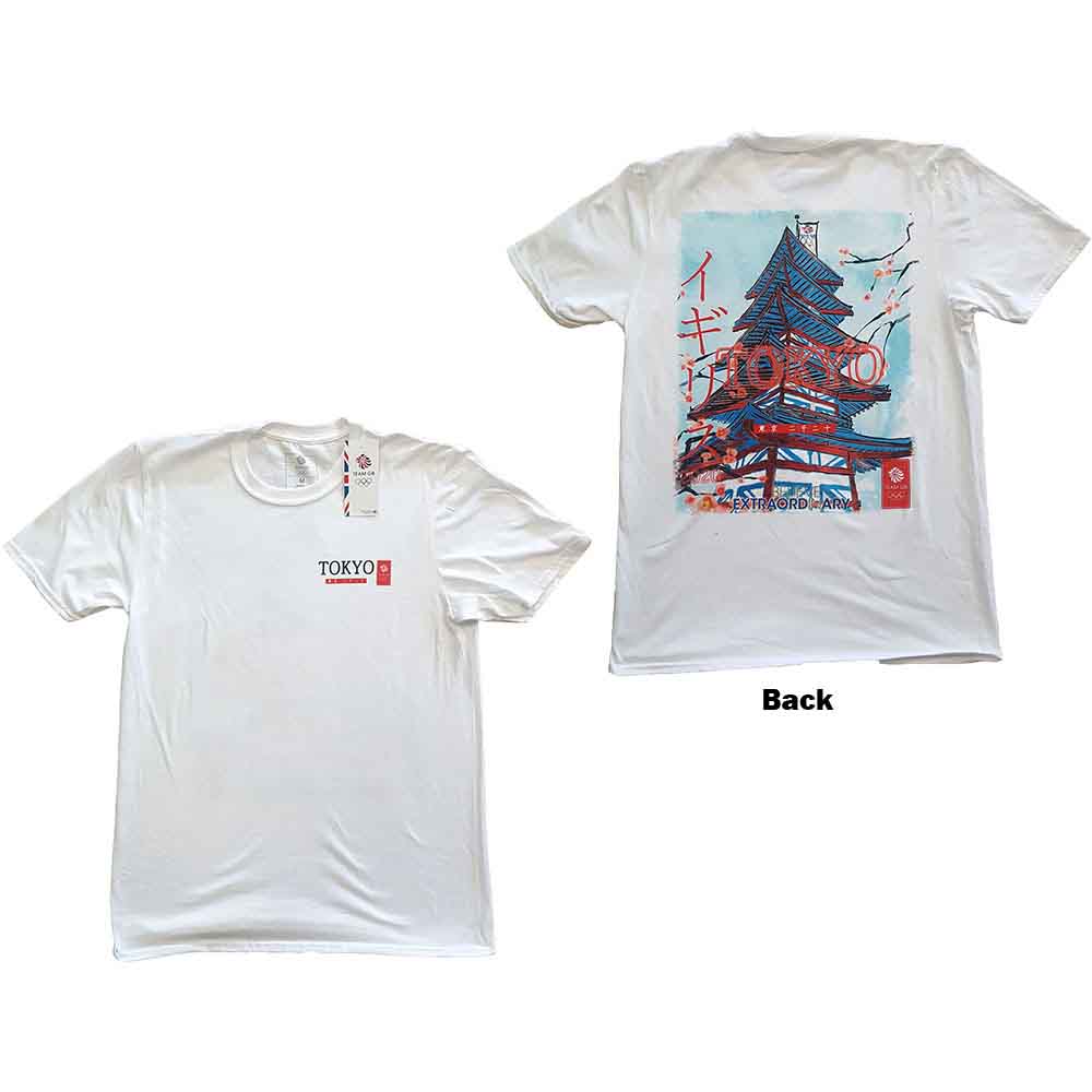 Team GB Unisex T-Shirt: Pagoda (Back Print) (XX-Large)