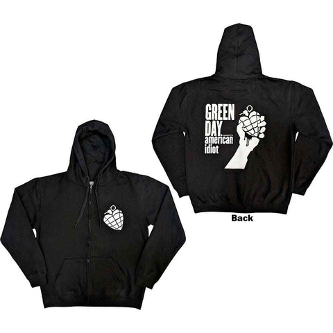 Green Day Unisex Zipped Hoodie: American Idiot The Musical (Back Print)