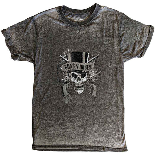 Guns N' Roses Unisex Burnout T-Shirt: Faded Skull