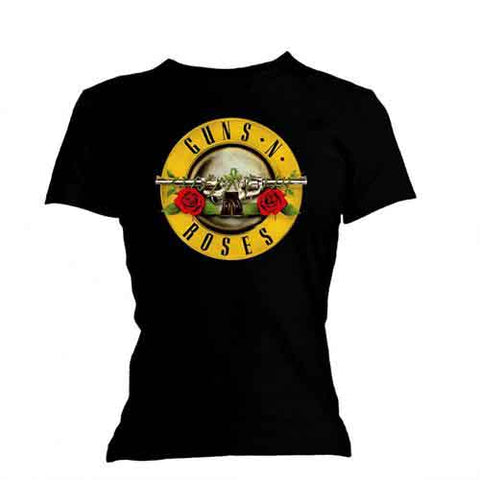 Guns N' Roses Ladies T-Shirt: Classic Bullet Logo (Skinny Fit)