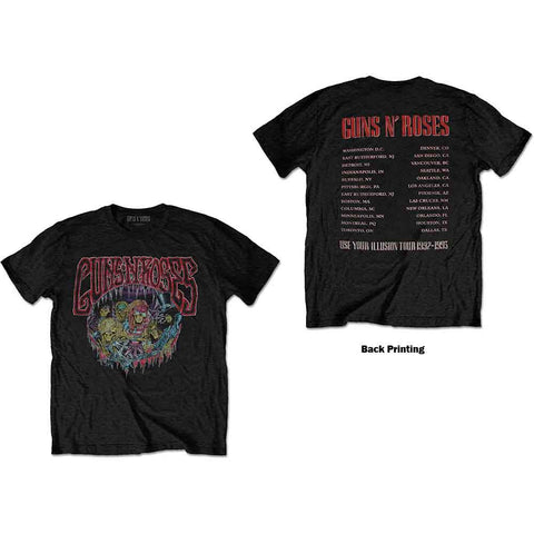 Guns N' Roses Unisex T-Shirt: Illusion Tour (Back Print)