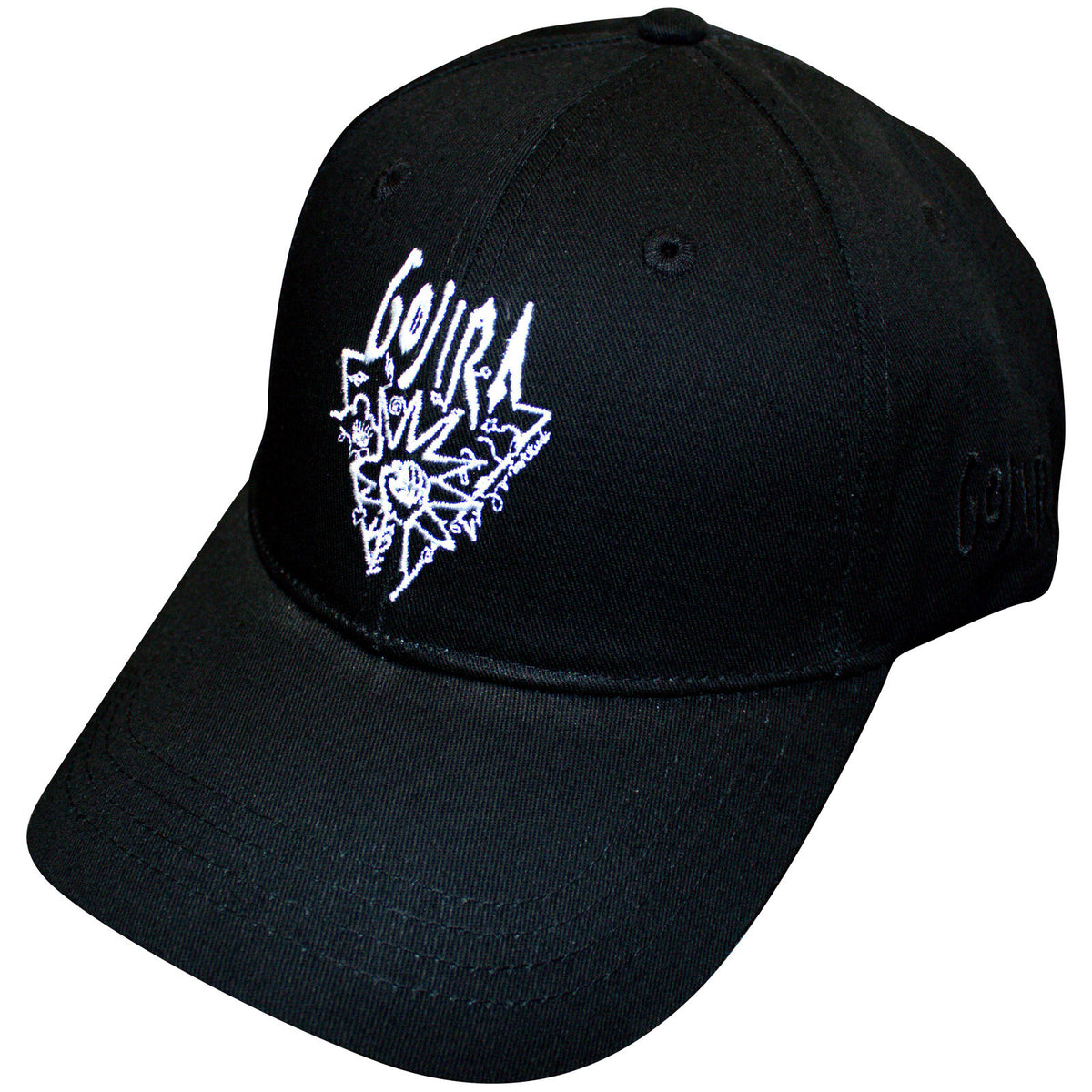 Black baseball cap with a side print featuring the Gojira Power Glove logo.