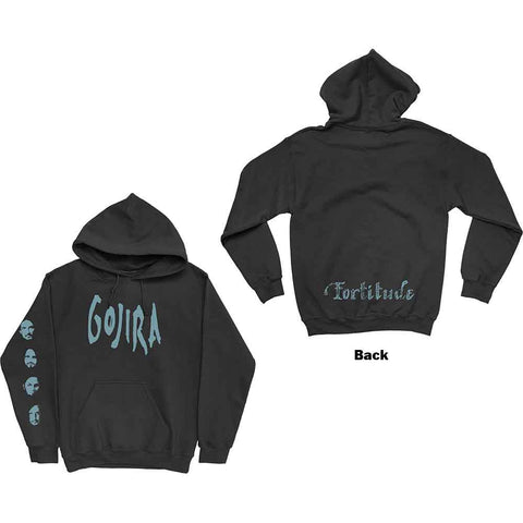 Gojira Unisex Pullover Hoodie: Fortitude Faces (Back Print, Sleeve Print)