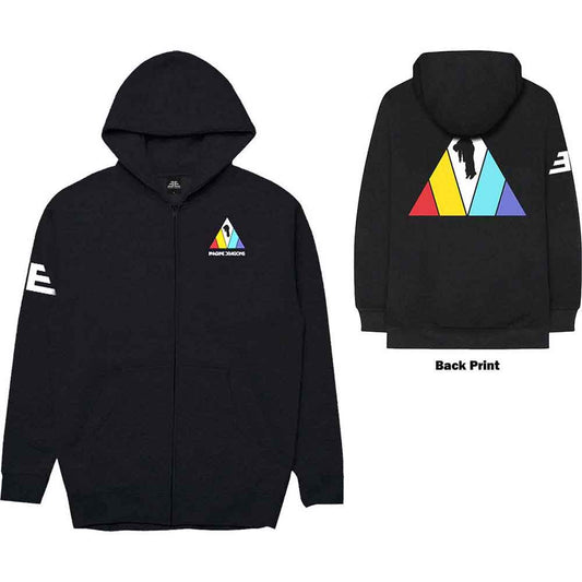 Imagine Dragons Unisex Zipped Hoodie: Triangle