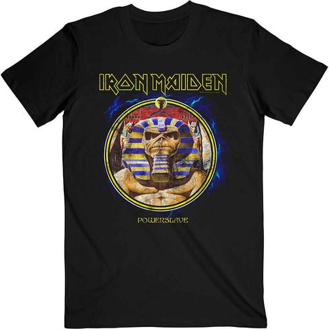 Iron Maiden Unisex T-Shirt: Powerslave Mummy Circle