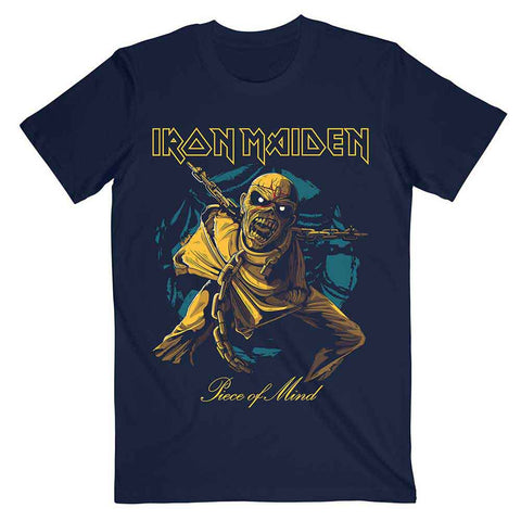 Iron Maiden Unisex T-Shirt: Piece of Mind Gold Eddie